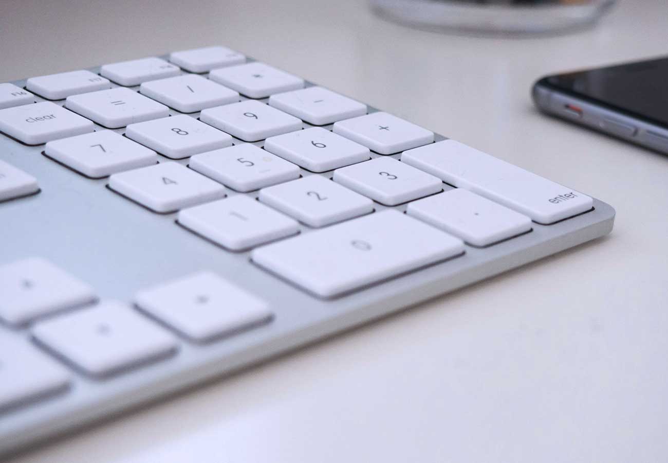 Nummernblock einer Tastatur